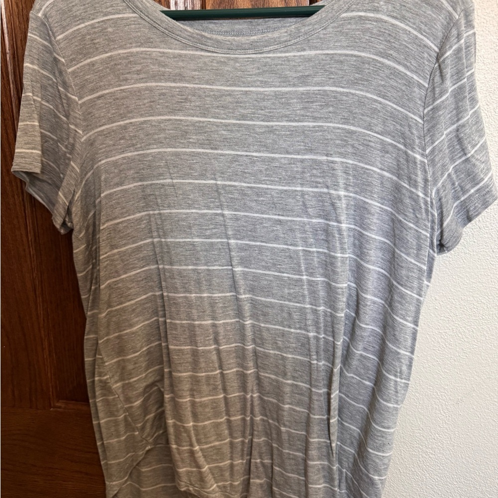 Sonoma Gray Striped Short Sleeve Tee